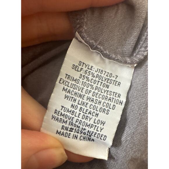 JOHNNY WAS Ruah Kit Long Split Neck Embroidered Henley Gray XS - Picture 7 of 7